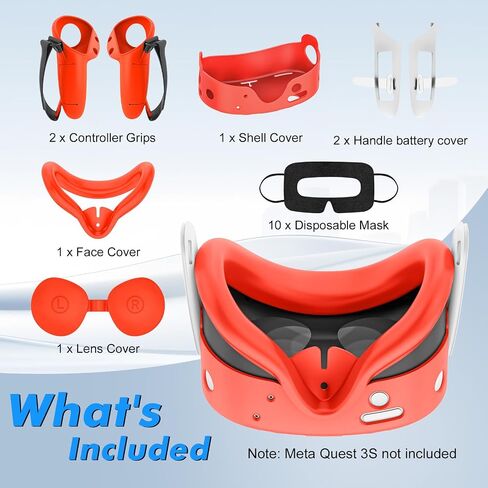 Tyasoleil VR Silicone Case for Meta Quest 3S, Design Upgraded Accessories for Oculus Quest 3S, Face Cover, Controller Grips, Shell Cover, Lens Cover, Disposable Eye Cover (Phantom) in Saudi Arabia