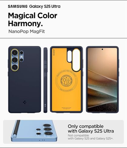 Spigen Nano Pop MagFit Designed for Galaxy S25 Ultra Case [Fast Wireless Charging/Magnet for Galaxy] (2025) - Blueberry Navy in Saudi Arabia