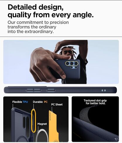 Spigen Nano Pop MagFit Designed for Galaxy S25 Ultra Case [Fast Wireless Charging/Magnet for Galaxy] (2025) - Blueberry Navy in Saudi Arabia