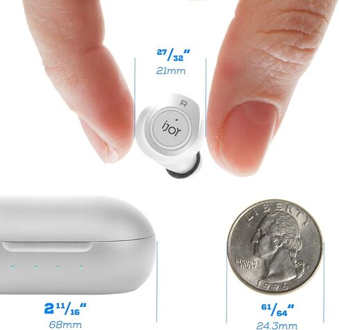 iJoy Premium Gravity TWS Earbuds Wireless Bluetooth 5.0 Compatible in-Ear Headset with Built-in Mic & Portable Recharging Case - IPX4 Waterproof & Sweatproof Design for Sports- Long Battery Life in Saudi Arabia