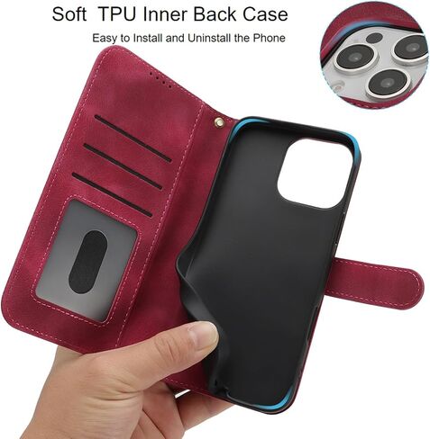 Jaorty Phone Case for iPhone 16 with Card Holder,Wallet Case for iPhone 16 with Crossbody Shoulder Strap for Women,Anti-Lost Magnetic PU Leather Cover Purse,6.1 Inch,Smooth Beige in Saudi Arabia