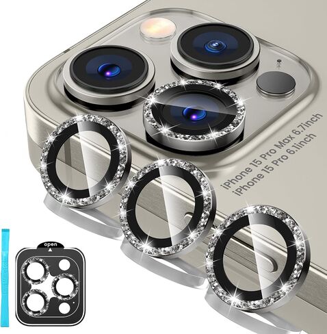 Tensea Camera Lens Protector Compatible for iPhone 15 Pro Max/15 Pro/16 Pro Max/16 Pro, Metal Aluminum Alloy Tempered Glass Cover Camera Screen Protector Accessories, Case Friendly in Kuwait