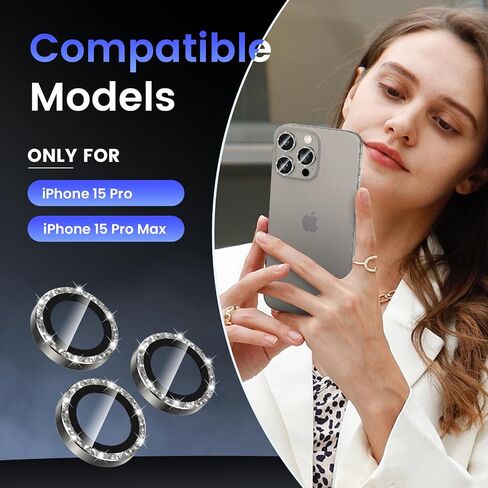 Tensea Camera Lens Protector Compatible for iPhone 15 Pro Max/15 Pro/16 Pro Max/16 Pro, Metal Aluminum Alloy Tempered Glass Cover Camera Screen Protector Accessories, Case Friendly in Kuwait