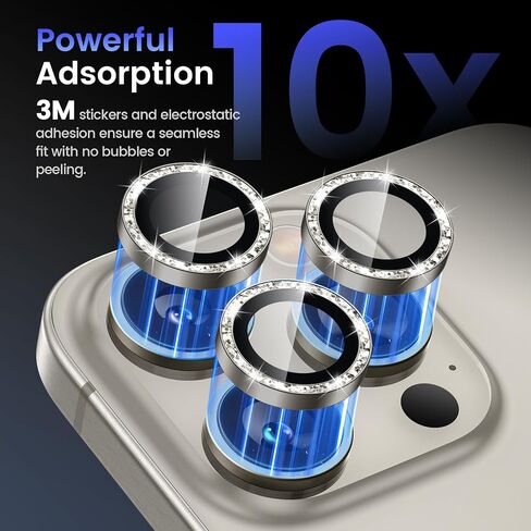 Tensea Camera Lens Protector Compatible for iPhone 15 Pro Max/15 Pro/16 Pro Max/16 Pro, Metal Aluminum Alloy Tempered Glass Cover Camera Screen Protector Accessories, Case Friendly in Kuwait