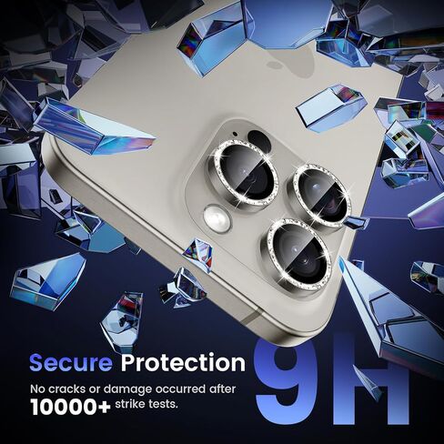 Tensea Camera Lens Protector Compatible for iPhone 15 Pro Max/15 Pro/16 Pro Max/16 Pro, Metal Aluminum Alloy Tempered Glass Cover Camera Screen Protector Accessories, Case Friendly in Kuwait