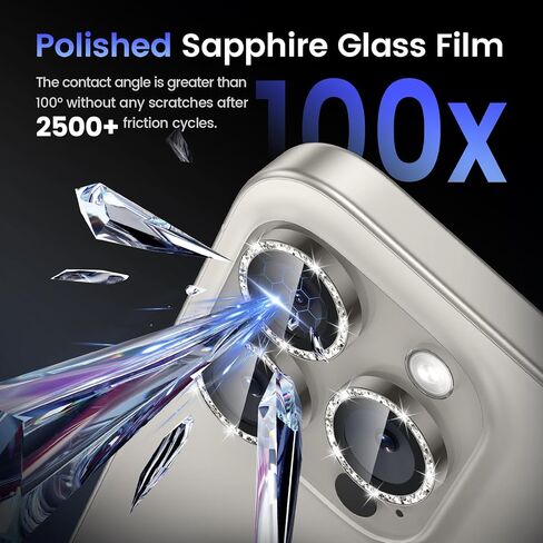 Tensea Camera Lens Protector Compatible for iPhone 15 Pro Max/15 Pro/16 Pro Max/16 Pro, Metal Aluminum Alloy Tempered Glass Cover Camera Screen Protector Accessories, Case Friendly in Kuwait