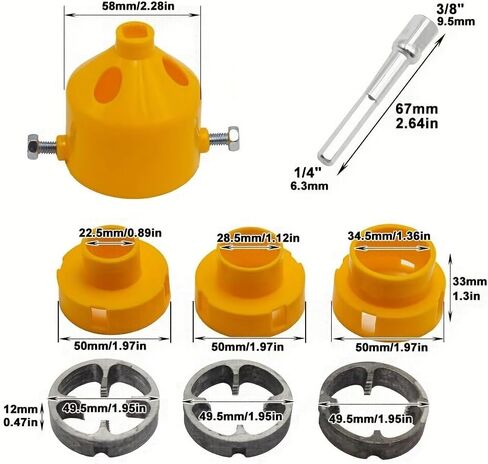 6 Pcs PVC Thread Maker Tool, Pipe Threader Plumbing Tool Kit Plastic Pipe Round Die with 3 Dies 1/2", 3/4" and 1" NPT Die Manual Hand Tool for PVC Threading in Kuwait