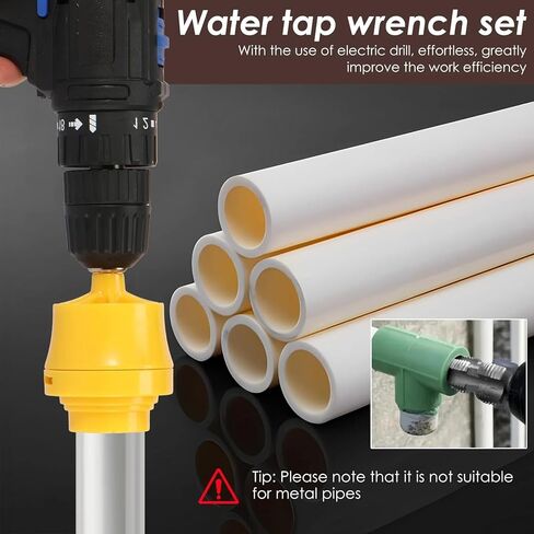 6 Pcs PVC Thread Maker Tool, Pipe Threader Plumbing Tool Kit Plastic Pipe Round Die with 3 Dies 1/2", 3/4" and 1" NPT Die Manual Hand Tool for PVC Threading in Kuwait