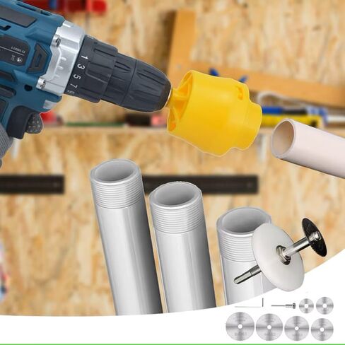 6 Pcs PVC Thread Maker Tool, Pipe Threader Plumbing Tool Kit Plastic Pipe Round Die with 3 Dies 1/2", 3/4" and 1" NPT Die Manual Hand Tool for PVC Threading in Kuwait