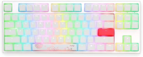 Ducky One 2 RGB 80 ٪ لوحة المفاتيح الميكانيكية: مفاتيح Cherry MX Red ، Keycaps Doubleshot عالية الكثافة ، RGB ، الولايات المتحدة ، أسود in Kuwait