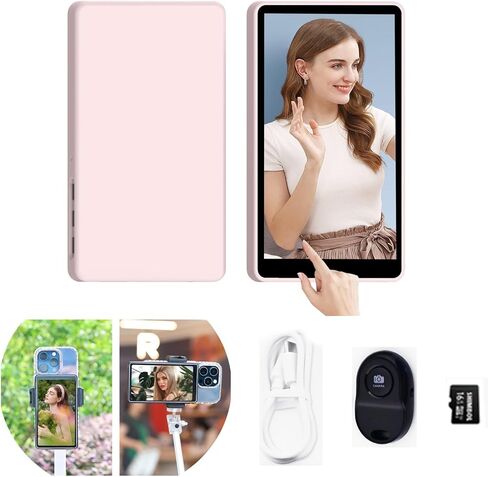 CP5 Phone Vlog Selfie Monitor Screen, 5 inch 1080P Touchscreen Monitor, 2.4G/5GHz 164ft Wireless Transmission with Bluetooth Remote for iPhone Vlog Selfie Monitor Screen (with Grey Case) in Saudi Arabia