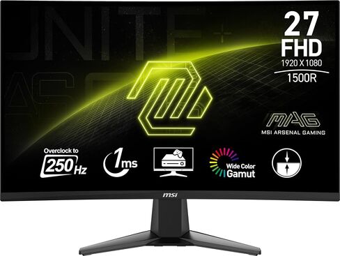MSI MAG 276CXF 27-inch 1920 x 1080 (FHD) Curved Monitor, 280Hz, HDMI, DisplayPort, VGA Port, VESA Mountable, Tilt, Speaker, Slim Bezel, 0.5ms, Black in Saudi Arabia