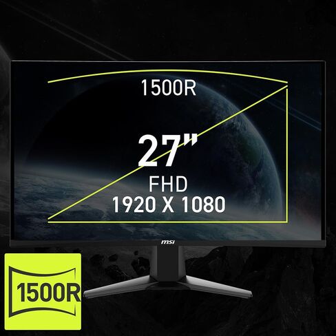 MSI MAG 276CXF 27-inch 1920 x 1080 (FHD) Curved Monitor, 280Hz, HDMI, DisplayPort, VGA Port, VESA Mountable, Tilt, Speaker, Slim Bezel, 0.5ms, Black in Saudi Arabia