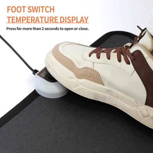 Electric Heated Floor Mats Under Desk, Heated Foot Warmer - 110v Toes Warming Heater for Office and Home(Stone grain) in Kuwait