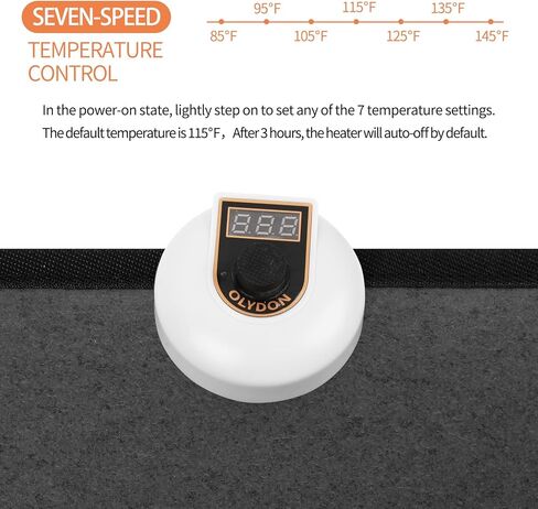 Electric Heated Floor Mats Under Desk, Heated Foot Warmer - 110v Toes Warming Heater for Office and Home(Stone grain) in Kuwait