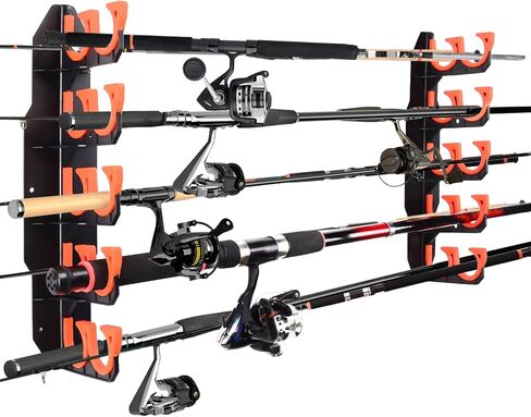 Fishing Rod Holders, Fishing Pole Holders for Garage, Wall or Ceiling Mounted Fishing Rod Rack Holds Up to 10 Rods（1 Pack） in Kuwait