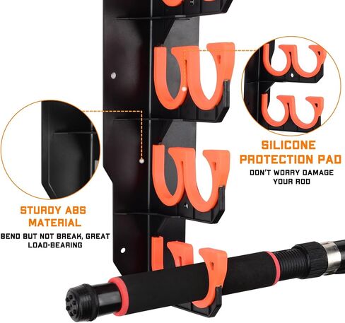 Fishing Rod Holders, Fishing Pole Holders for Garage, Wall or Ceiling Mounted Fishing Rod Rack Holds Up to 10 Rods（1 Pack） in Kuwait