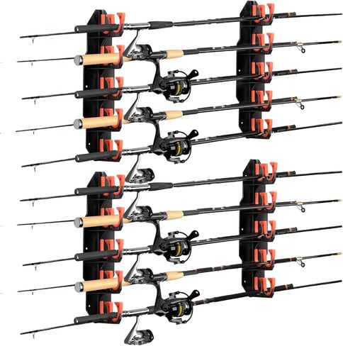 Fishing Rod Holders, Fishing Pole Holders for Garage, Wall or Ceiling Mounted Fishing Rod Rack Holds Up to 10 Rods（1 Pack） in Kuwait