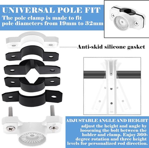 2 PCS Pole Mount Fishing Rod Holders for Bike Rack Rotatable Fishing Chair Pole Holders with Mount Clamp for Boat Bicycle Motorcycle Kayak Cart in Kuwait