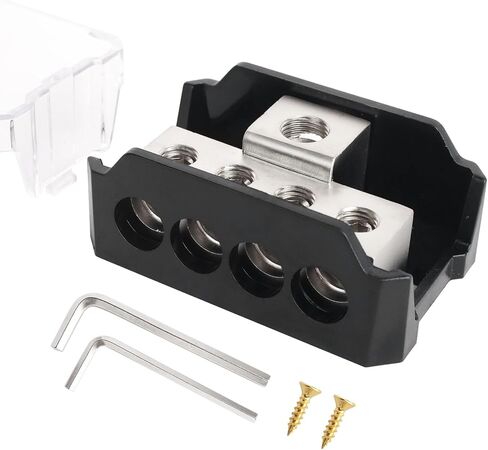 3 Way Power Distribution Block Car Audio Splitter 1x 0 Gauge Input / 3X 4 Gauge Output Ground Distribution Block Amp for Automotive Car Truck Boat Marine, 1-Pack in Saudi Arabia