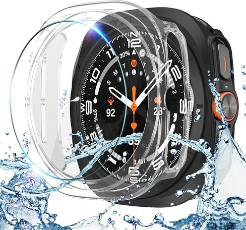 واقي شاشة متوافق مع ساعة Galaxy Watch 4/Galaxy Watch 5 44 مم، 【4+2 حزمة】 طبقة حماية من الزجاج المقوى عالي الدقة وغطاء ممتص للصدمات صلب من البولي كربونات لساعة Samsung Galaxy Watch 5/Galaxy Watch 4 44 مم in Kuwait