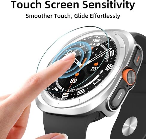 واقي شاشة متوافق مع ساعة Galaxy Watch 4/Galaxy Watch 5 44 مم، 【4+2 حزمة】 طبقة حماية من الزجاج المقوى عالي الدقة وغطاء ممتص للصدمات صلب من البولي كربونات لساعة Samsung Galaxy Watch 5/Galaxy Watch 4 44 مم in Kuwait