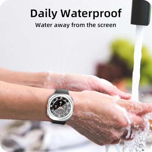 واقي شاشة متوافق مع ساعة Galaxy Watch 4/Galaxy Watch 5 44 مم، 【4+2 حزمة】 طبقة حماية من الزجاج المقوى عالي الدقة وغطاء ممتص للصدمات صلب من البولي كربونات لساعة Samsung Galaxy Watch 5/Galaxy Watch 4 44 مم in Kuwait