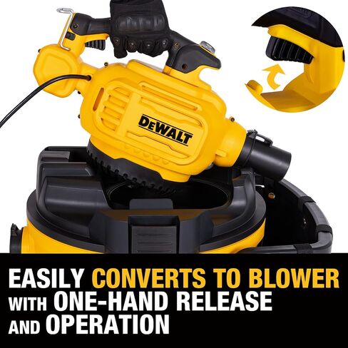 DEWALT Shop Vacuum Wet and Dry Vac with Detachable Leaf Blower, 3 in 1 Heavy Duty Wet Dry Vacuum Cleaner 9 Gal for Home, Garage, Car, Workshop, Jobsite, Lawn Care, Yard, Patio, 5 Peak HP, DXV209P in Saudi Arabia