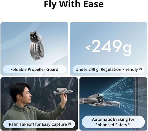 DJI Flip With RC 2 Screen Remote Controller, Follow Me Drone With 4K UHD Camera for Adults, Under 249 g, 3-Axis Gimbal Stabilization, 44000ft/13km Video Transmission, Palm Takeoff, 31-Min Flight Time in Saudi Arabia
