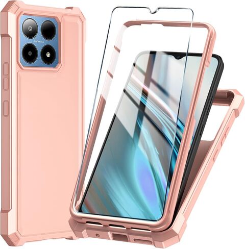 for Boost Summit 5G Phone Case with Tempered Glass Screen Protector,Slim Soft Silicone Full-Body Protective Cover (Boost Summit 5G,Clear) in Saudi Arabia