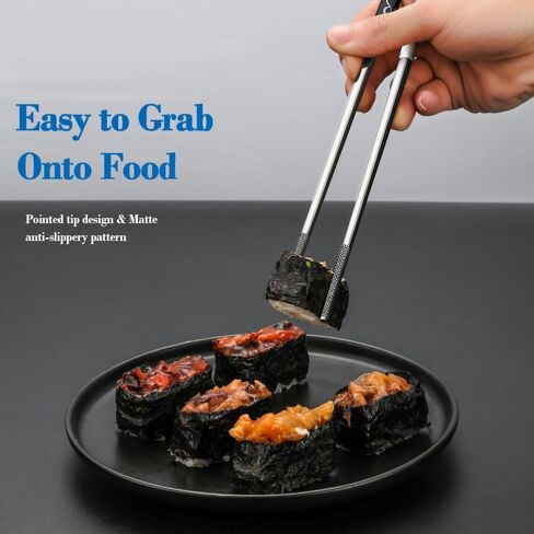 Metal Chopsticks 18/10 Stainless Steel Reusable Chopsticks Cute Laser Engraved Non-slip Korean Japanese Chinese Chopsticks,18/10 Stainless steel Dishwasher Safe for Cooking Eating 9 1/4 Inches 5 Pairs in Kuwait