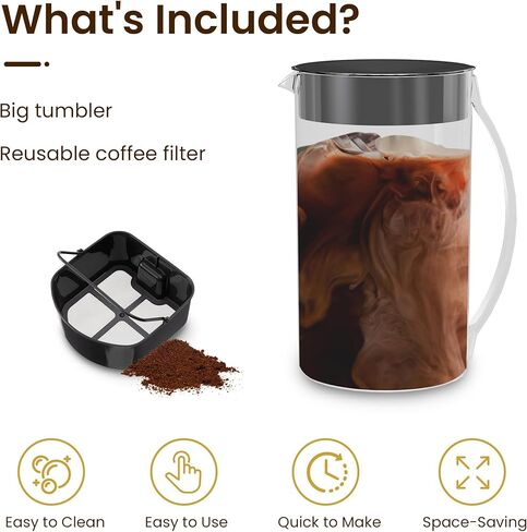 3-in-1 Coffee and Tea Machine Brewing System with 2.5 Quart Pitcher, Iced Tea Maker and Iced Coffee Maker, Strength Selector, Perfect For Tea, Coffee, Lattes, Lemonade in Saudi Arabia