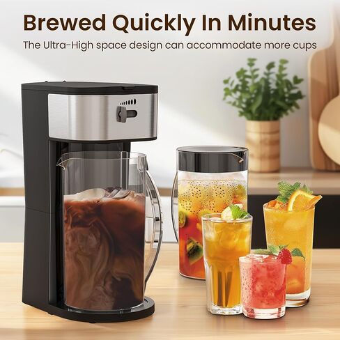 3-in-1 Coffee and Tea Machine Brewing System with 2.5 Quart Pitcher, Iced Tea Maker and Iced Coffee Maker, Strength Selector, Perfect For Tea, Coffee, Lattes, Lemonade in Saudi Arabia