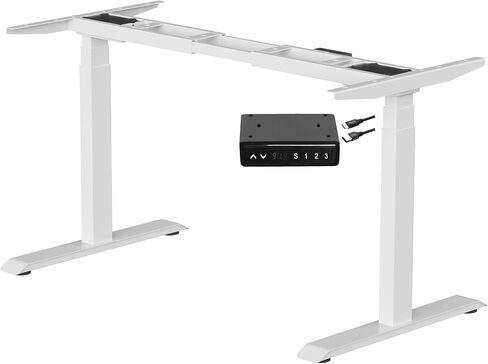 Fromann Dual Motor Electric Standing Desk Frame 3 Tier Legs Height Adjustable Handset with USB A+ C Ports Sit Stand up Desk Base for Home and Office (Black) in Kuwait
