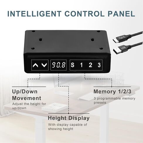 Fromann Dual Motor Electric Standing Desk Frame 3 Tier Legs Height Adjustable Handset with USB A+ C Ports Sit Stand up Desk Base for Home and Office (Black) in Kuwait