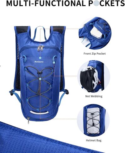 Hydration Backpack with 2L Water Bladder, Hiking Water Backpack for Women Men, Lightweight Cycling Daypack with Phone Pocket & Helmet Net Bag, Hydration Pack for Biking, Running, Skiing in Saudi Arabia