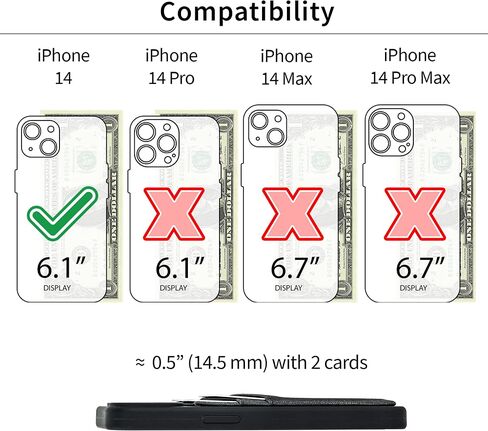 حالة بطاقة Dockem M2L لـ iPhone 14 Pro Max مع قشرة السيليكون السائل ، صفيحة معدنية مدمجة للمحفظة المغناطيسية والمحفظة مع فتحتين لبطاقة الائتمان الجلدية الاصطناعية 2 (M2L ، البحرية) in Kuwait