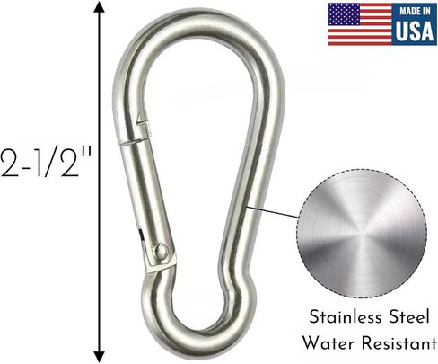 Stainless Steel Carabiner Spring snap Hook Clip mosqueton Acero inoxidable Carabiner Marine Grade Heavy Duty Large Different Sizes inch Heavy Duty Carabiner Large in Saudi Arabia