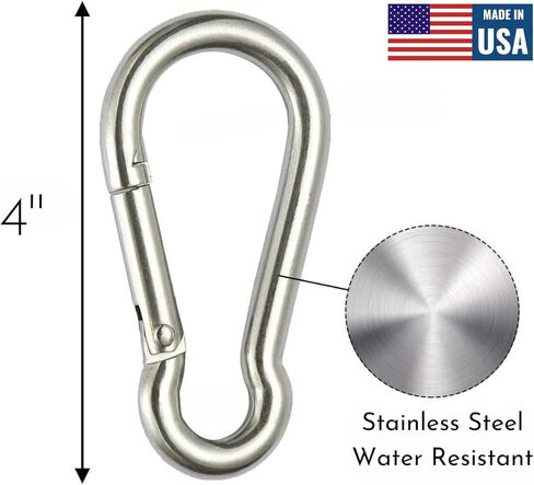 Stainless Steel Carabiner Spring snap Hook Clip mosqueton Acero inoxidable Carabiner Marine Grade Heavy Duty Large Different Sizes inch Heavy Duty Carabiner Large in Saudi Arabia