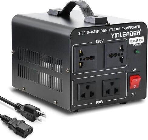 Yinleader 500W Step Down 120V to 100V Voltage Converter Japanese Transformer (120v to 100v OR 100v to 120v) w/US Power Cord in Saudi Arabia