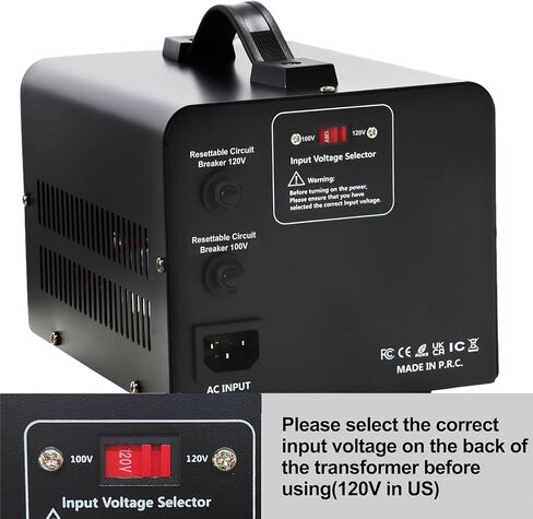 Yinleader 500W Step Down 120V to 100V Voltage Converter Japanese Transformer (120v to 100v OR 100v to 120v) w/US Power Cord in Saudi Arabia