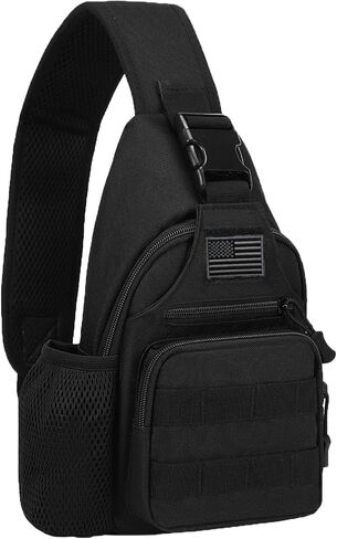 Tactical Sling Bag for Men, MOLLE Crossbody Bag Shoulder Sling Backpack | Water Bottle Holder, USB Charging Port, EDC Bag, Outdoor Hiking Travel in Kuwait