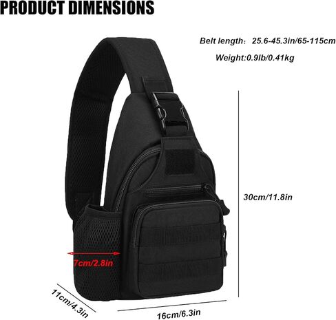 Tactical Sling Bag for Men, MOLLE Crossbody Bag Shoulder Sling Backpack | Water Bottle Holder, USB Charging Port, EDC Bag, Outdoor Hiking Travel in Kuwait