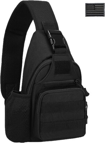 Tactical Sling Bag for Men, MOLLE Crossbody Bag Shoulder Sling Backpack | Water Bottle Holder, USB Charging Port, EDC Bag, Outdoor Hiking Travel in Kuwait