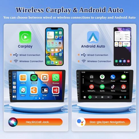 ستيريو سيارة Hikity 6.9 بوصة لاسلكي Apple Carplay Single Din مع Android Auto وراديو سيارة بشاشة لمس بلوتوث مع ميكروفون كاميرا احتياطية USB Type C in Saudi Arabia