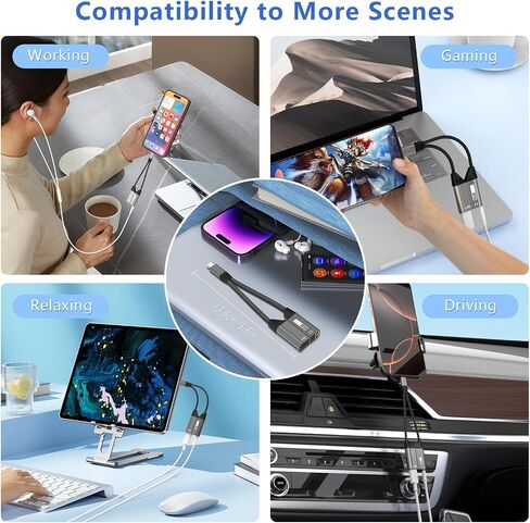Magnetic 2-IN-1 Lightning to 3.5mm Audio Jack Headphone and Charge Cable Adapter for iPhone，【Apple MFi Certified】Earphone Converter Splitter Support Music+Charge+HiFi+Mic for iPhone 14 Pro/14 13 12 11 in Saudi Arabia