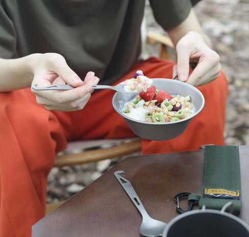 SANTTA Titanium Camping Utensil Set, Titanium(Ti) Spork, Spoon Fork & Bottle Opener Combo Camping Cutlery 2-PC Set in Saudi Arabia