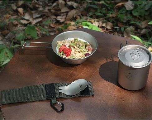 SANTTA Titanium Camping Utensil Set, Titanium(Ti) Spork, Spoon Fork & Bottle Opener Combo Camping Cutlery 2-PC Set in Saudi Arabia