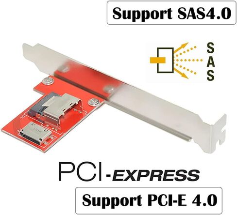 Xiwai PCI-Express 4.0 Slimline SAS SFF-8654 to Oculink SFF-8611 SFF-8612 PCBA Female Adapter with Bracket in Saudi Arabia
