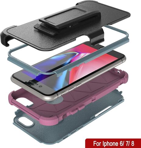Punkcase for iPhone 7 Clip Clip الحافظة Case [سلسلة Ports] 4-1 تغطية الهاتف الوعرة والحماية متعددة الطبقات مع Kickstand متكامل لـ iPhone 7 (4.7 ") (2016) [Mint] in Kuwait